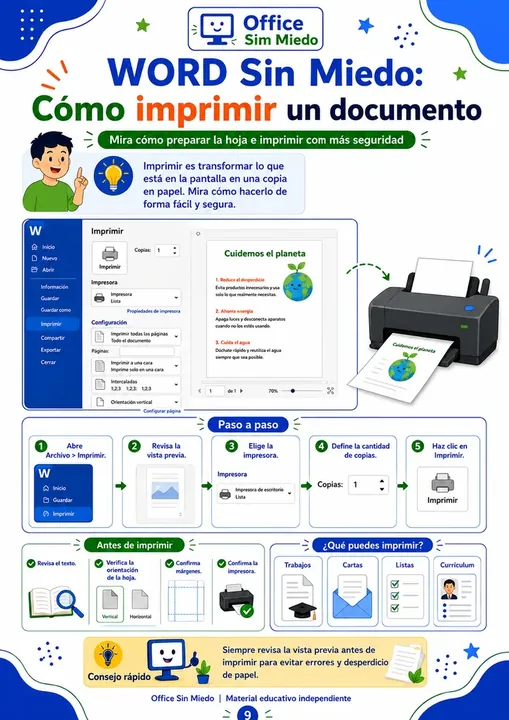 Página del curso Office Sin Miedo: Word: cómo imprimir un documento
